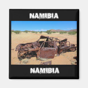 Namibia Africa Car Wreck Bullet Holes Landscape Magnet