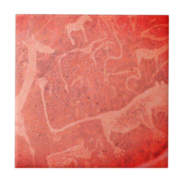 Namibia Africa Namibian Rock Art Painting Tile (Front)