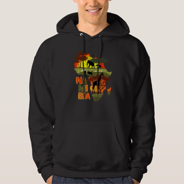 Namibia Africa Sunset Continent Nature Wild Life Hoodie (Front)