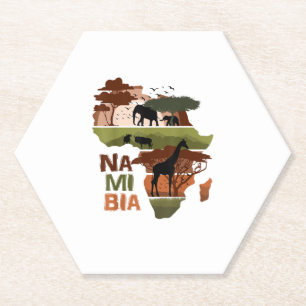 Namibia Africa Sunset Continent Nature Wild Life Paper Coaster