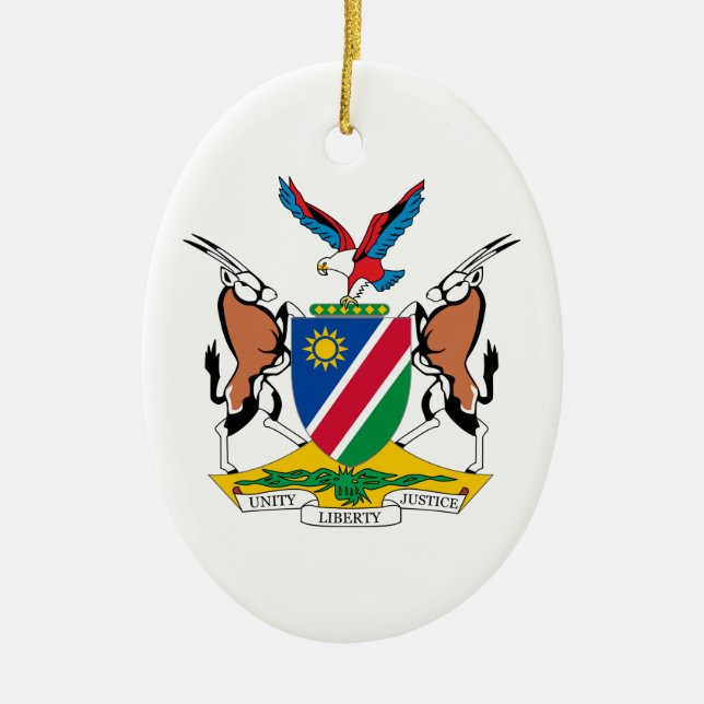 Namibia Coat of Arms Ceramic Tree Decoration (Front)