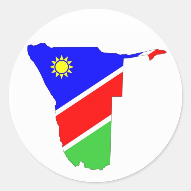 namibia country flag map shape symbol classic round sticker (Front)