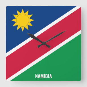Namibia Flag Dazzling Patriotic Square Wall Clock