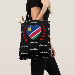 Namibia Flag & Heart Namibian Flag fashion /sport Tote Bag