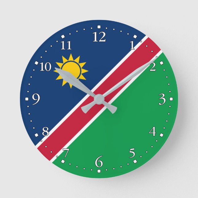 Namibia Flag Round Clock (Front)