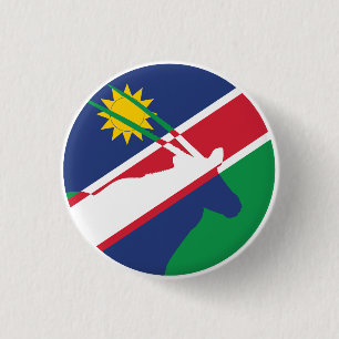 Namibia Gemsbok Namibian National Animal Flag 3 Cm Round Badge
