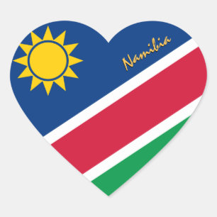 Namibia Heart Sticker, Patriotic Namibian Flag Sticker
