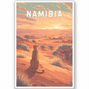 Namibia Illustration Travel Art Vintage