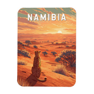 Namibia Illustration Travel Art Vintage Magnet