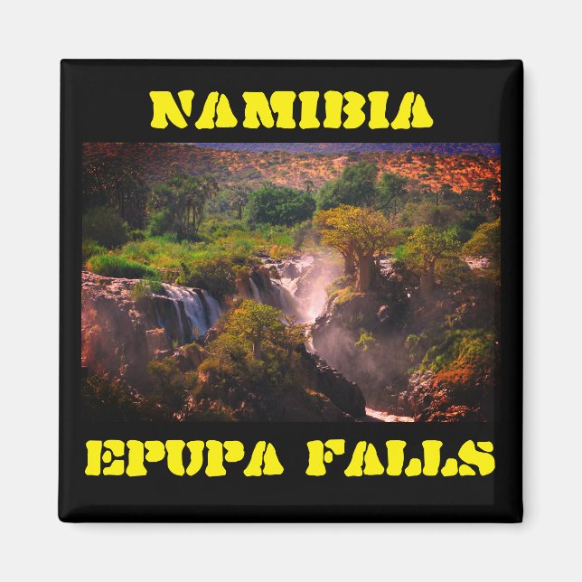 Namibia Kunene River Epupa Falls Landscape Baobabs Magnet (Front)