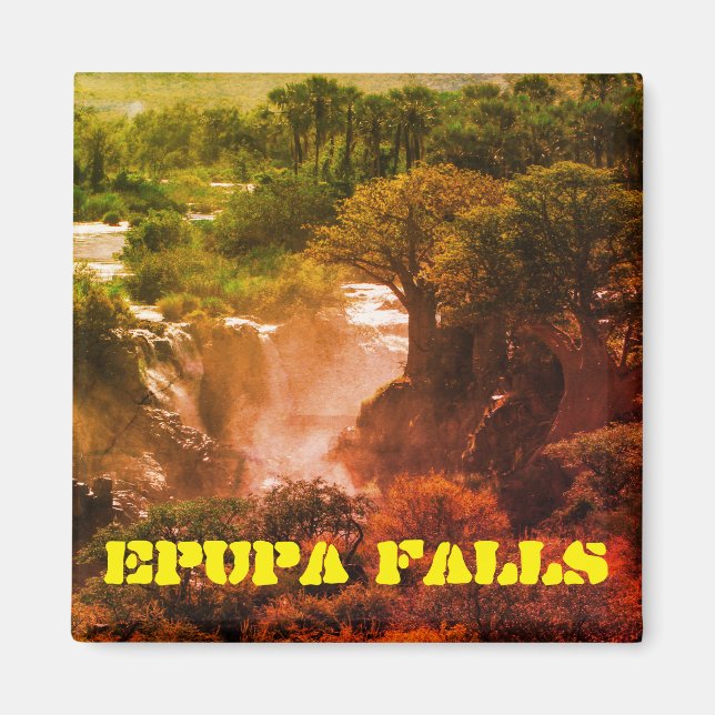 Namibia Kunene River Epupa Falls Landscape Baobabs Magnet (Front)