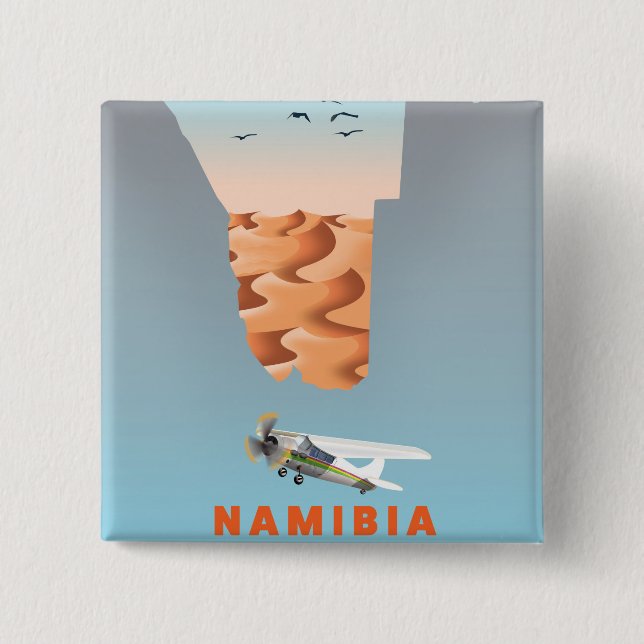 Namibia map 15 cm square badge (Front)