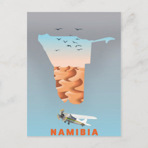 Namibia map postcard