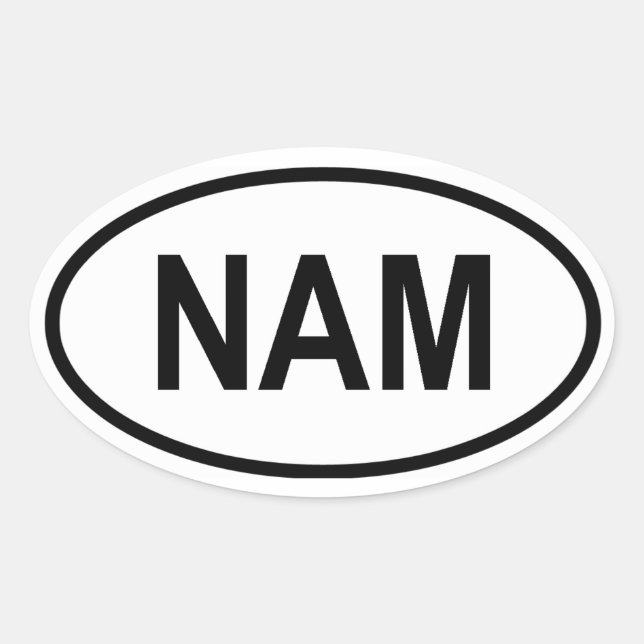 Namibia "NAM" Oval Sticker (Front)