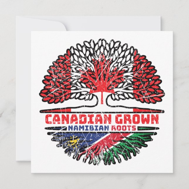 Namibia Namibian Canadian Canada Tree Roots Flag Card (Front)