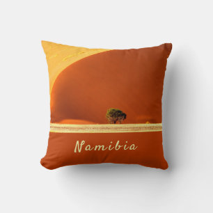 Namibia red dunes of Sossusvlei photo with text Cushion