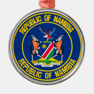 Namibia Round Emblem Metal Tree Decoration