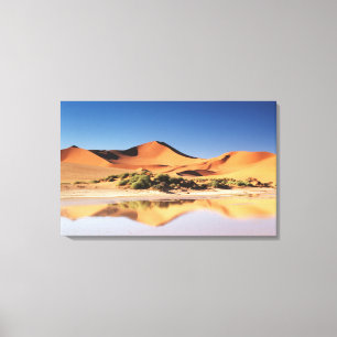 Namibia, Sossusvlei Region, Sand Dunes at desert Canvas Print