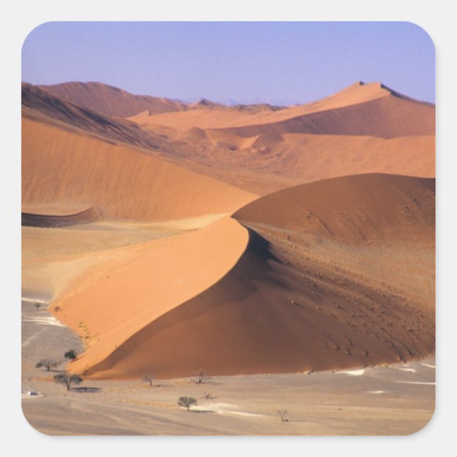 Namibia: Sossuvlei Dunes, Aerial scenic. Square Sticker (Front)