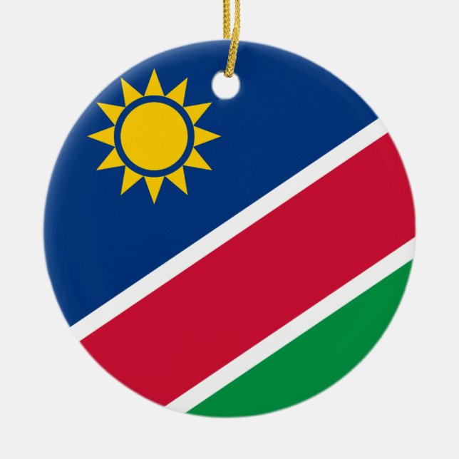 Namibian Flag (Namibia) Ceramic Tree Decoration (Front)