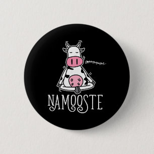Namooste Cute Funny Silly Yoga Cow Namaste 6 Cm Round Badge