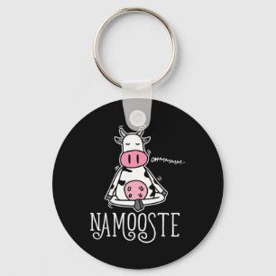 Namooste Cute Funny Silly Yoga Cow Namaste Key Ring