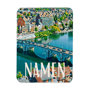 Namur Belgique Photo Vintage Magnet