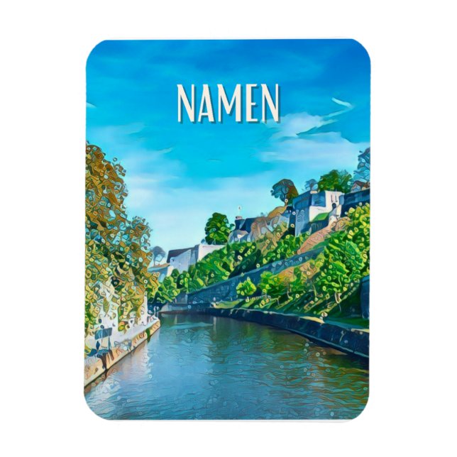Namur Belgique Photo Vintage Magnet (Vertical)