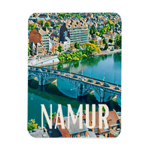 Namur Belgique Photo Vintage Magnet