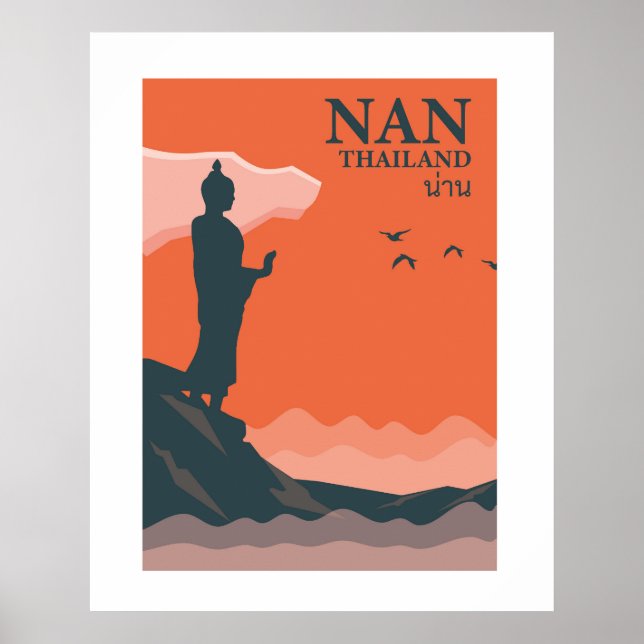 Nan Retro Style Thailand Travel Wall Art (Front)