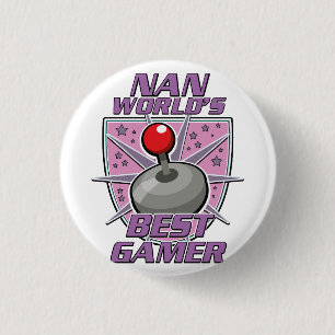 Nan World's best gamer retro logo 3 Cm Round Badge
