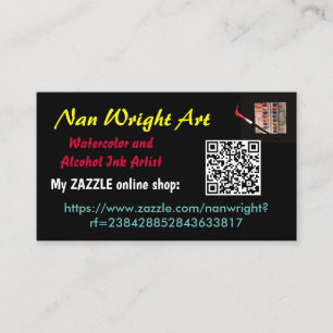 NAN WRIGHT business card for my online Zazzle shop