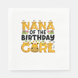 Nana 1st Birthday Girl Giraffe Theme Party Zoo Saf Napkin