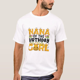 Nana 1st Birthday Girl Giraffe Theme Party Zoo Saf T-Shirt