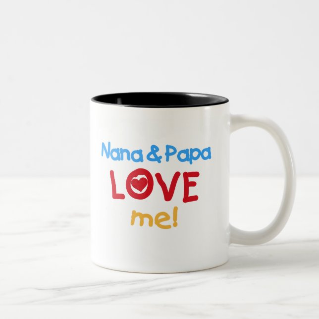 Nana and Papa Love Me Two-Tone Coffee Mug (Right)