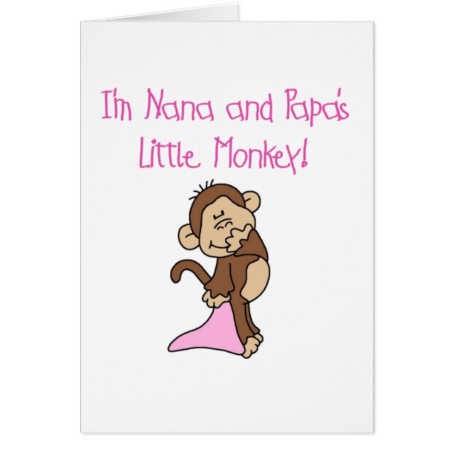 Nana and Papa's Monkey - Pink Tshirts and Gifts (Front)