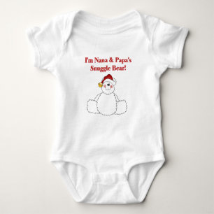 Nana and Papa's Snuggle Bear Holidays Nana Papa Baby Bodysuit