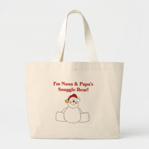 Nana and Papa's Snuggle Bear Large Tote Bag