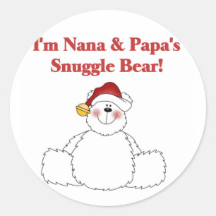Nana and Papa's Snuggle Bear T-shirts and Gifts Classic Round Sticker