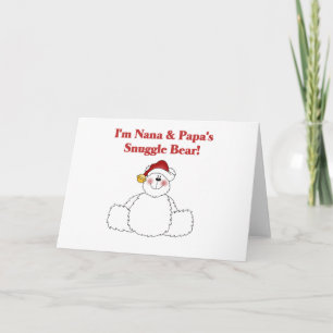Nana and Papa's Snuggle Bear T-shirts and Gifts Holiday Card