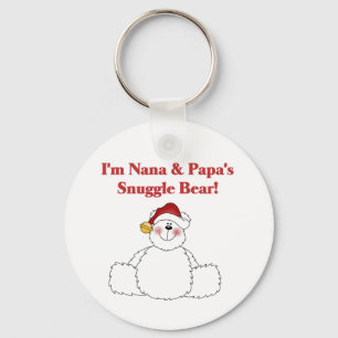 Nana and Papa's Snuggle Bear T-shirts and Gifts Key Ring