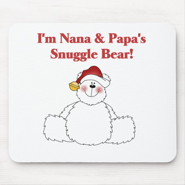 Nana and Papa's Snuggle Bear T-shirts and Gifts Mouse Mat (Front)