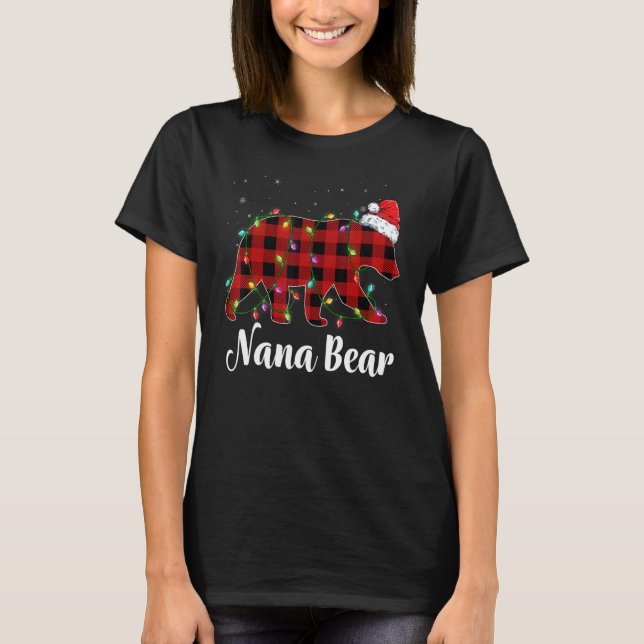 Nana Bear Buffalo Red Plaid Matching Family Christ T-Shirt (Front)