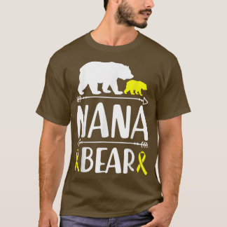 Nana Bear Childhood Cancer Awareness Grandma Of A  T-Shirt