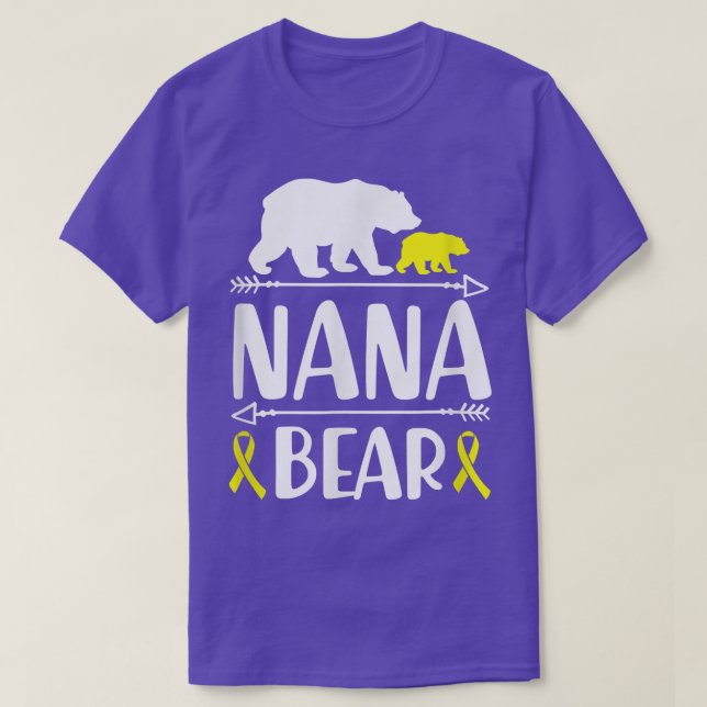 Nana Bear Childhood Cancer Awareness Grandma Of A  T-Shirt (Design Front)