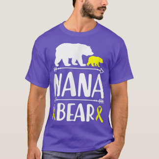 Nana Bear Childhood Cancer Awareness Grandma Of A  T-Shirt