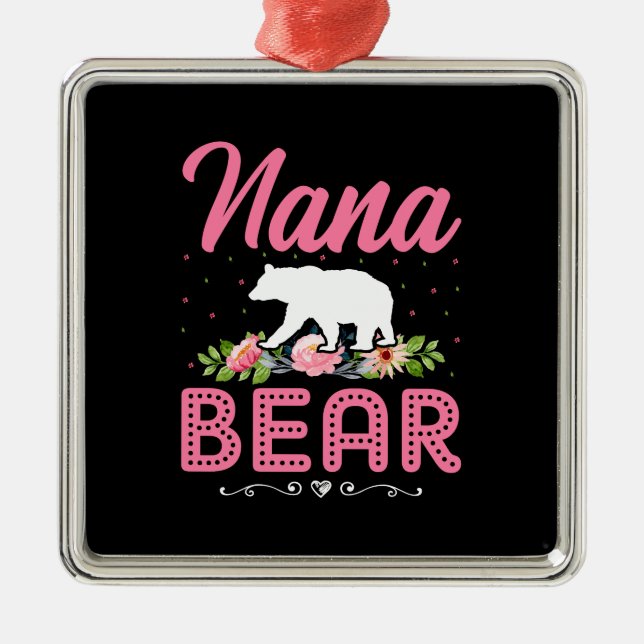 Nana Bear Metal Tree Decoration (Front)