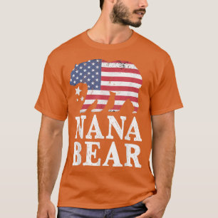 Nana Bear Patriotic Flag Matching Family 4th Of Ju T-Shirt
