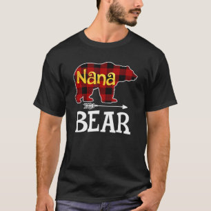 Nana Bear Red Plaid Buffalo Family Christmas Pajam T-Shirt