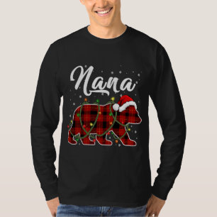 Nana Bear Xmas Red Plaid Matching Family Christmas T-Shirt